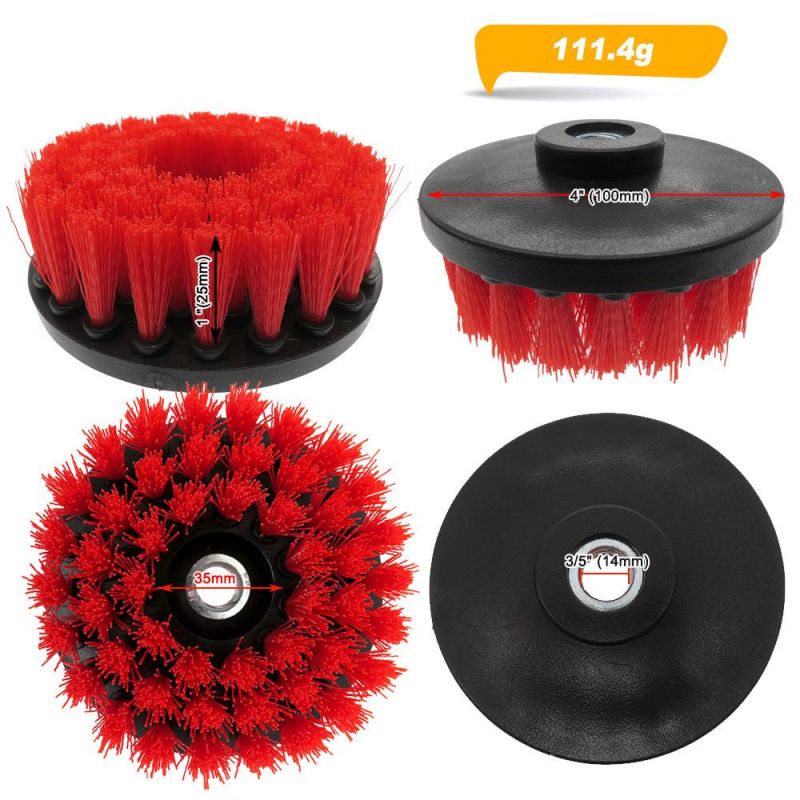 4 Inch Hollow Rodless M14-2 Electric Cleaning Brush Red Disc Brush Cleaning Brush