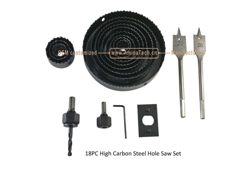 18PC High Carbon Steel Hole Saw Set, Power Tools
