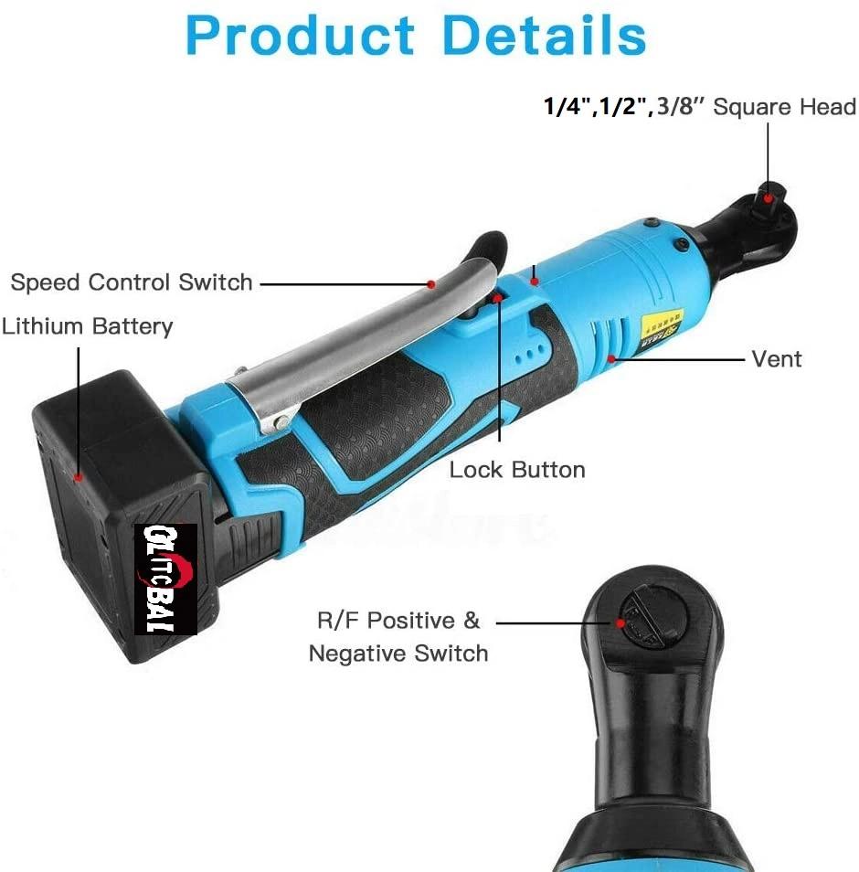 Battery Compatible Electric Cordless Ratchet Wrench Power Tool