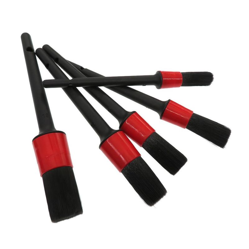 Cross-Border Supply Black Cleaning Brush 5-Piece Set Detail Brush Full Brush OPP Bag Car Interior Dust Cleaning Brush
