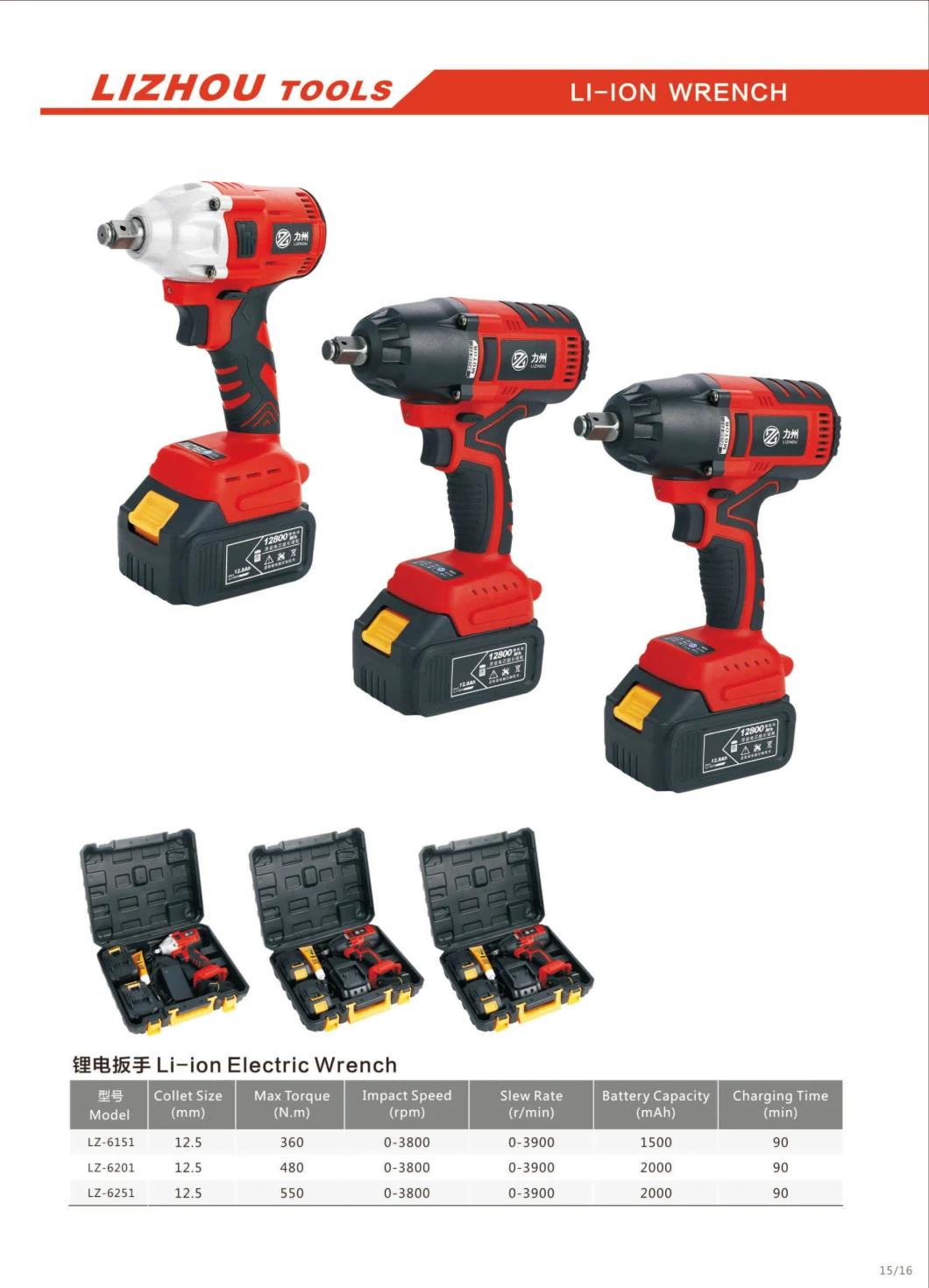 LIZHOU Hot LZ-6151 Li-ion Brushless Wrench Hand Tools Hardware Tool Hammer Impact Wrench Impact Tool 1/2" Wrench