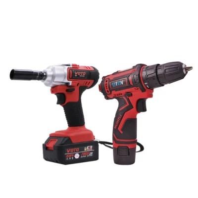 2piece New Voto Max 21V Lithium Hand Cordless Combos Tool Kits Electric Wrench Rechargeable Drill Electric Tools Parts