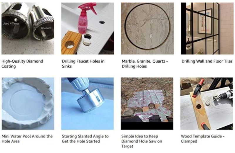 Electroplated Diamond Drill Bit Hole Saw Drilling Ceramic Porcelain Tiles Glass Granite Quartz