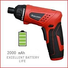 Toolsmfg 3.6V Cordless Electric Screwdriver with LED Work Light, Adjustable Speed