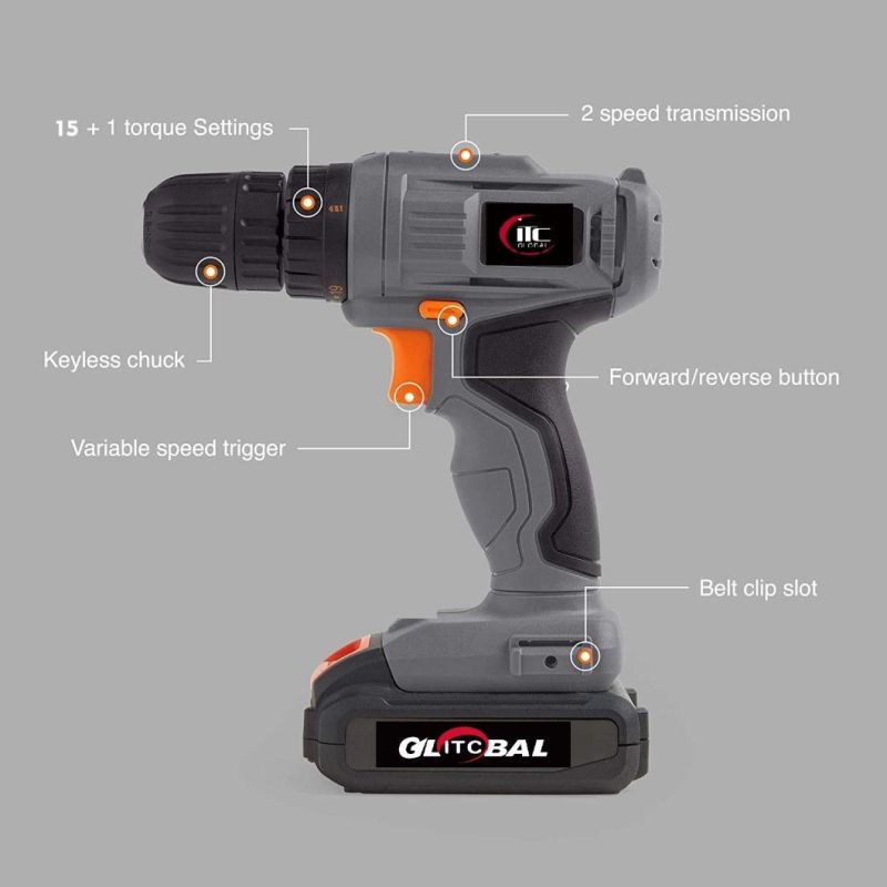 14.4V Powerful Lithium-Ion Battery Cordless Drill Power Tool