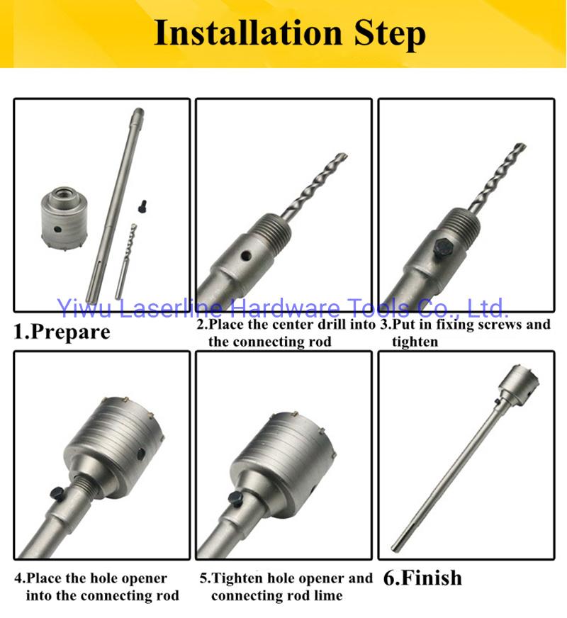 Concrete Hole Saw Hollow Tct Core Drill Bit Adapter for Concrete Wall Brick Block