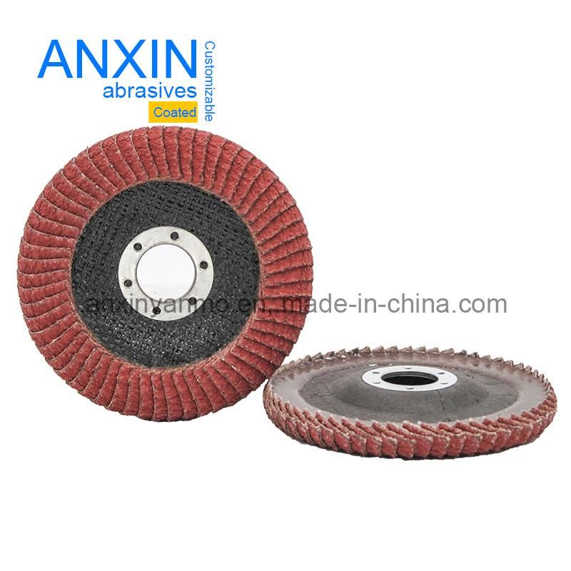 Half Curved Edge Abrasive Flap Disc R Angle Polishing Ceramic