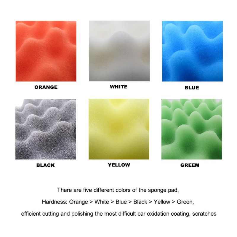 Cross-Border Supply 6 Inch 8 Sets of Car Polished Sponge Car Beauty Cleaning Wax Polished Car Wash Sponge