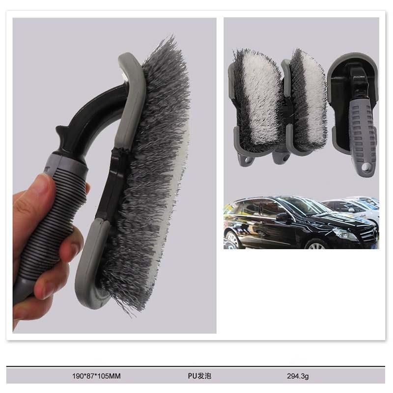 Cross-Border Supply Car Wash Tool Wheel Hub Brush Large Curved Handle U-Shaped Tire Brush Car Cleaning Tire Brush