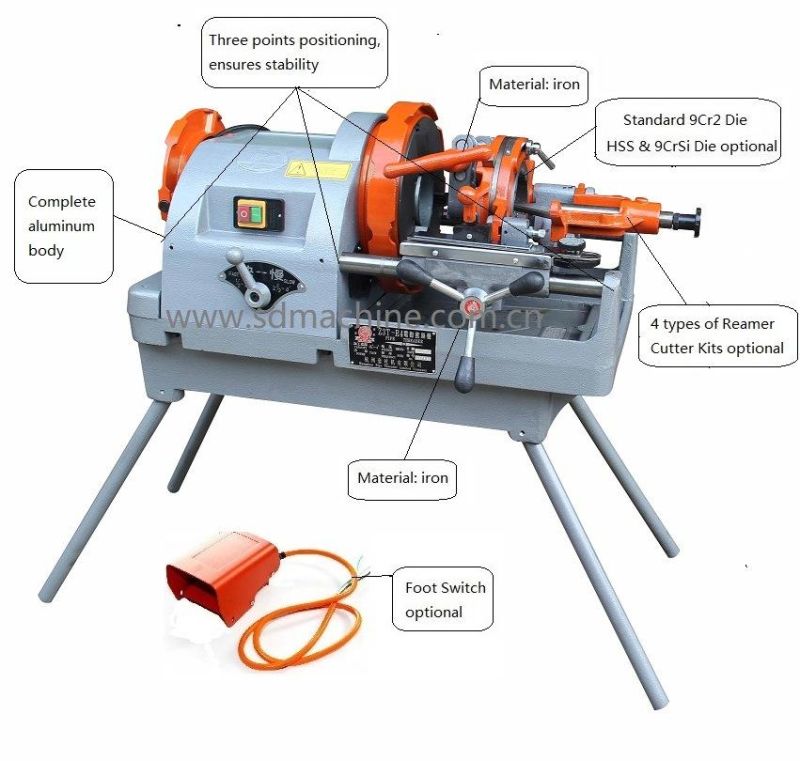 Heavy Duty Electric Pipe Threading Machine 1/2"-4" / Z1T-R4