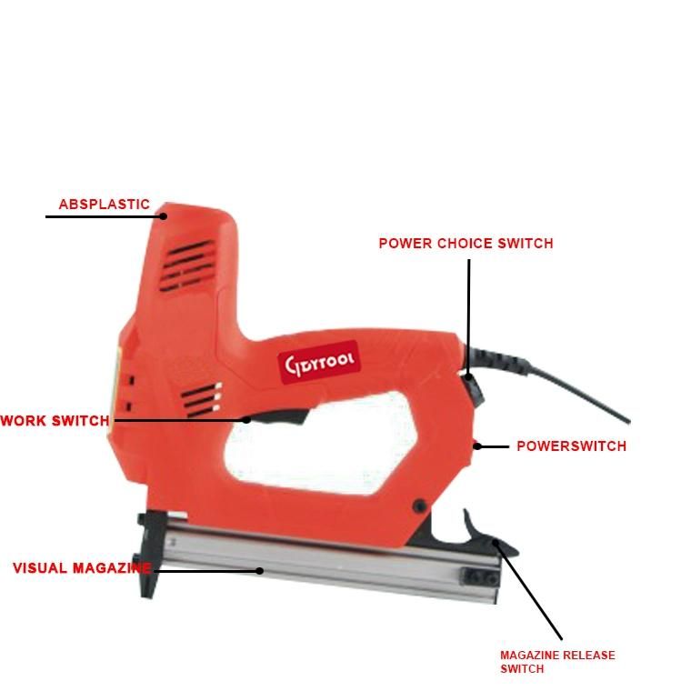 1800W Electric Concrete T Nailer, Ga. 14 Finish Nailer St18, Not Block Magazine Electric Nail Gun Gdy-St18c