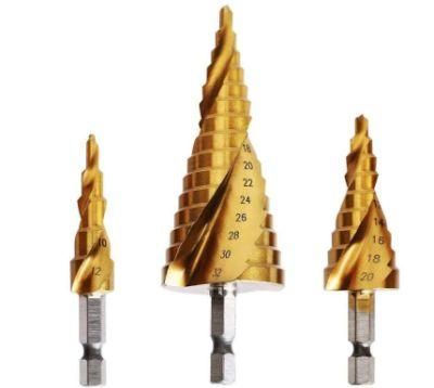 3PCS HSS Spiral Grooved Step Drill Bit