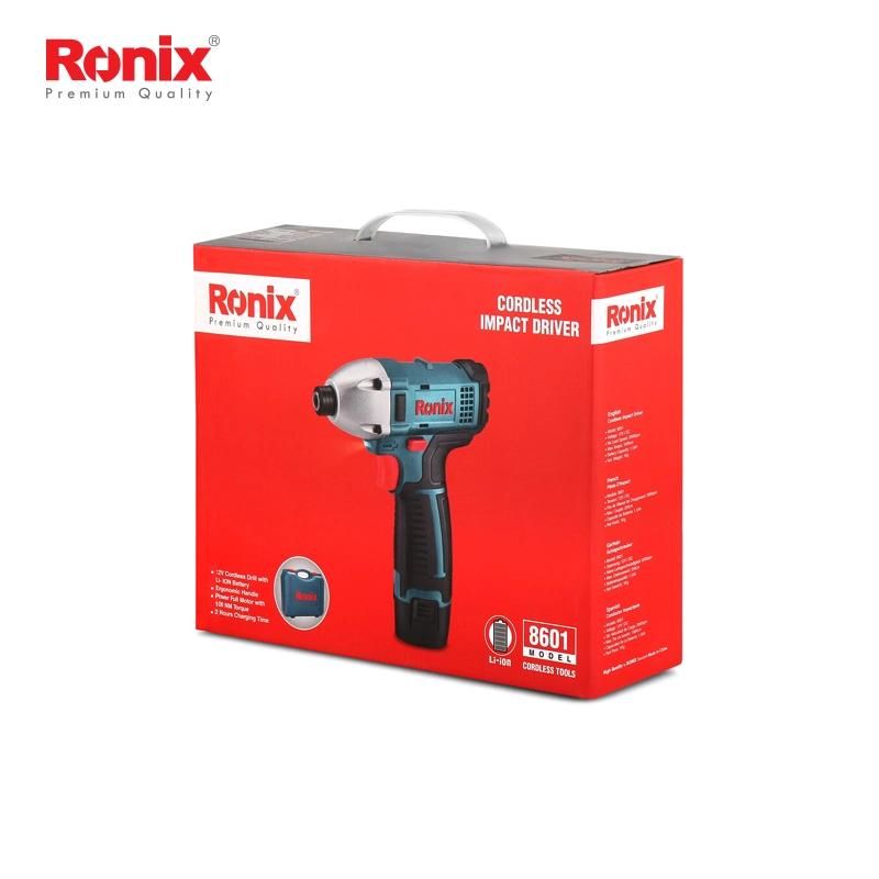 Ronix 12V Model 8601 2 Speed 1.5A Waterproof Cordless Impact Wrench Driver Drill