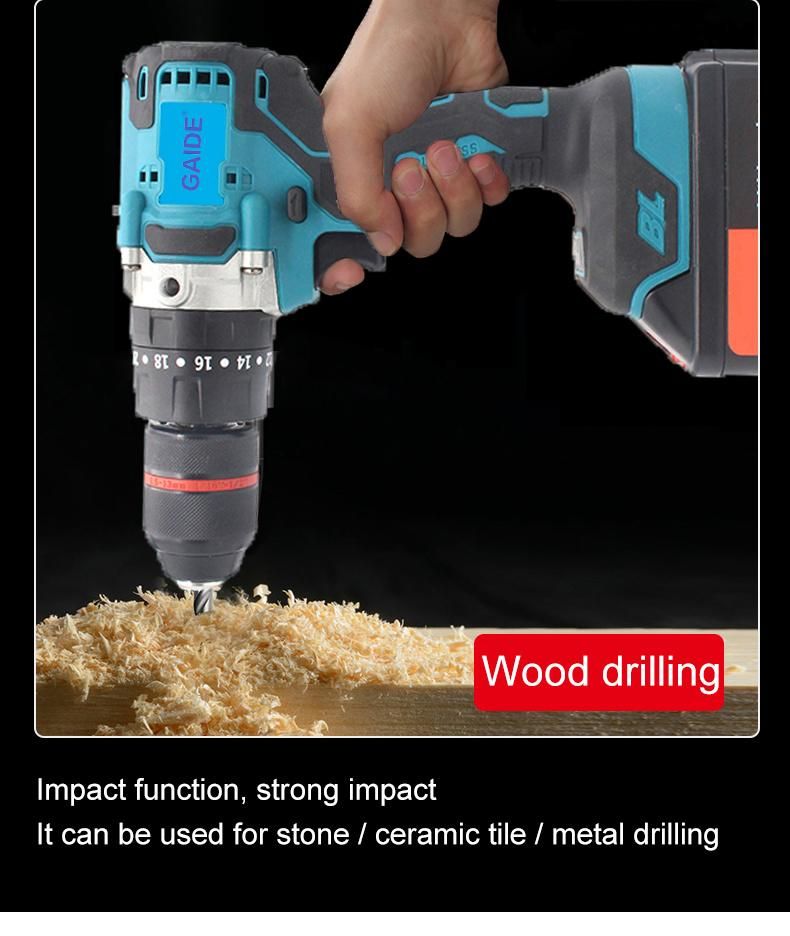 Handheld Super Heavyduty Cordless Drill 13mm Steel Chuck 80n. M