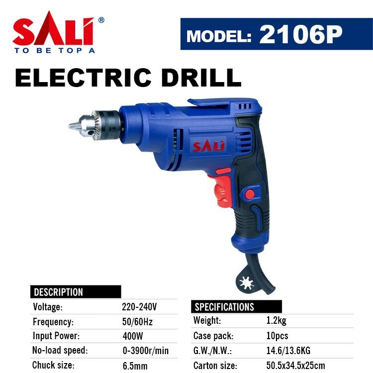 Sali 2106P 400W 6.5mm Professional Mini Electric Hand Drill