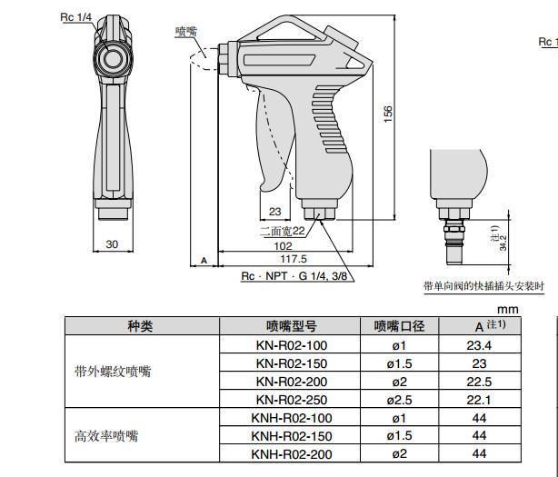 SMC Dust Blowing Gun Vmg11W-03/02 Vmg11bu-02 Blue Air Gun