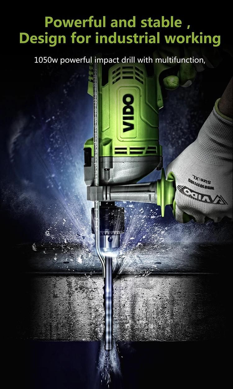 Vido Portable 1050W 13mm Electric Tools Impact Drill