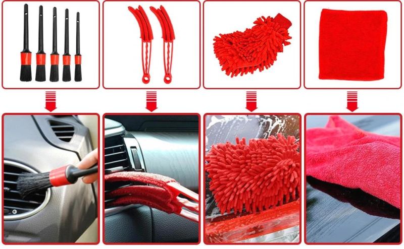 Cross-Border Supply Electric Cleaning Brush 16-Piece Car Air Conditioner Detail Brush Wheel Hub Electric Drill Brush Cleaning Cloth Set