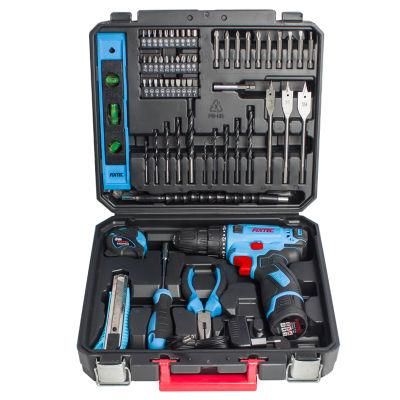 Fixtec 12V Cordless Drill Set Power Tools Combo Kit with 60PCS Accessories