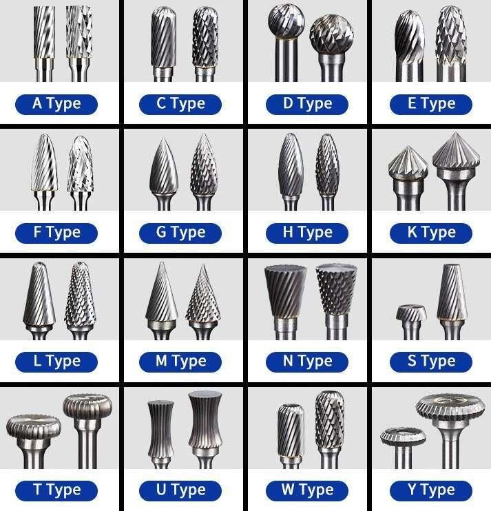 F Type Double Cuts Tungsten Carbide Rotary Files Tungsten Carbide Burrs