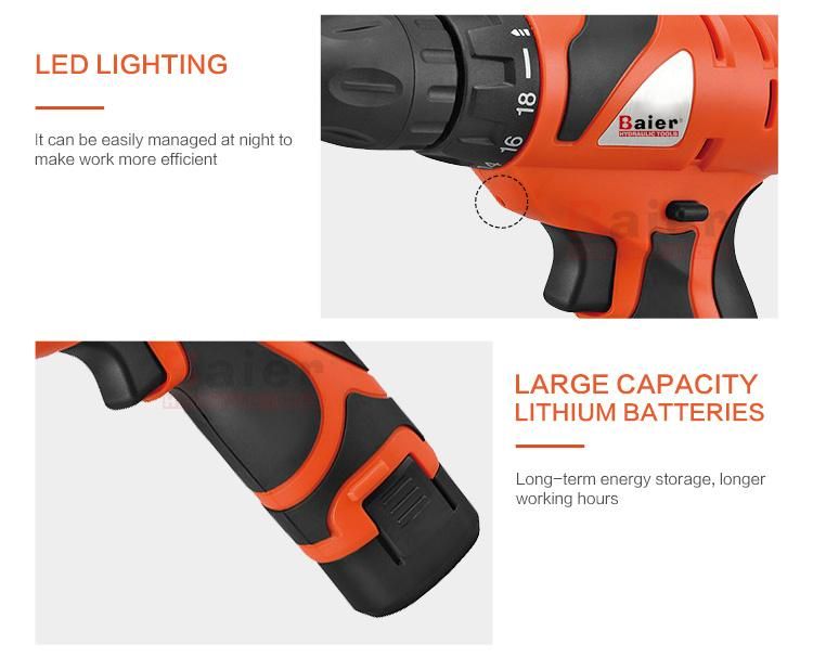 Rechargeable Lithium Battery Hand Drill Impact Hand Drill Electric Drill