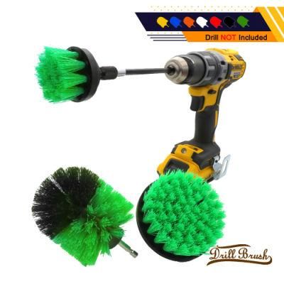 Electric Drill Brush Green 4-Piece Set 2 Inch 3.5 Inch 4 Inch Electric Cleaning Brush