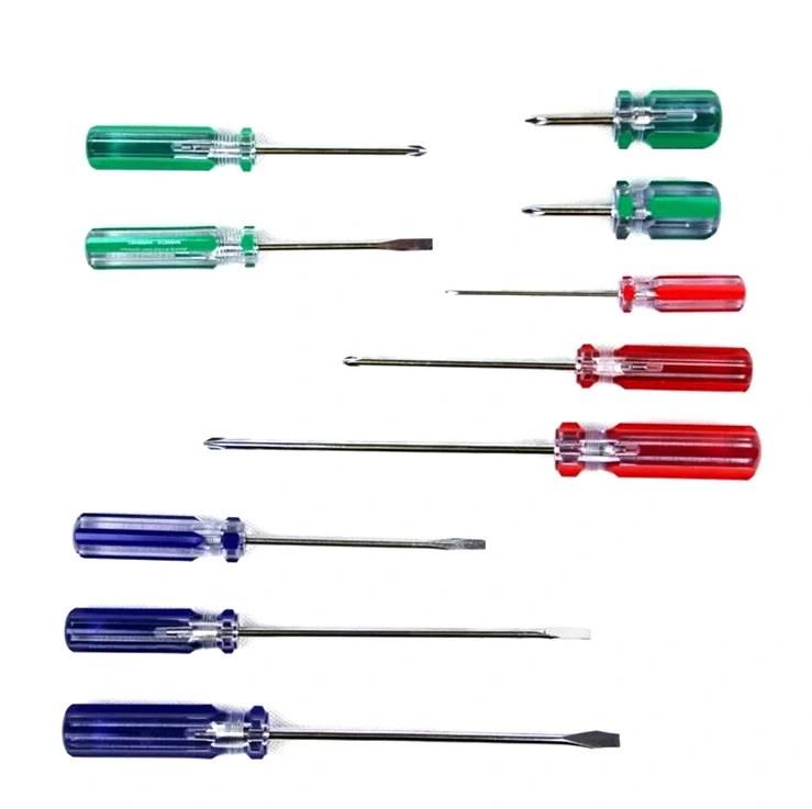 Good Quality Transparent Plastic Handle Cross Head Screwdriver
