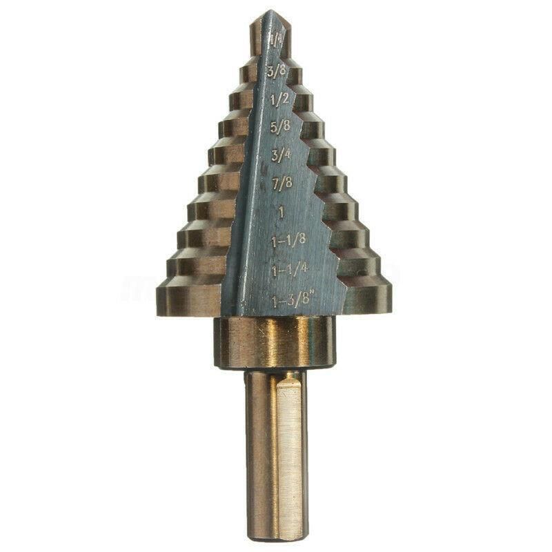 5PCS PRO HSS Step Cone Drill Titanium Steel Metal Hole Cutter Bit Set with Case