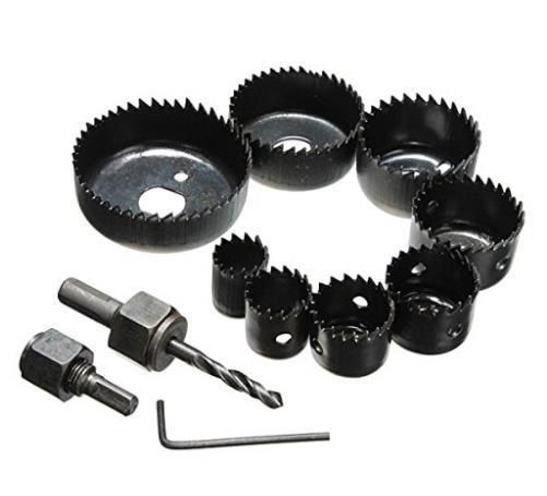 11PCS Carbon Steel Black Finish Hole Saw Set