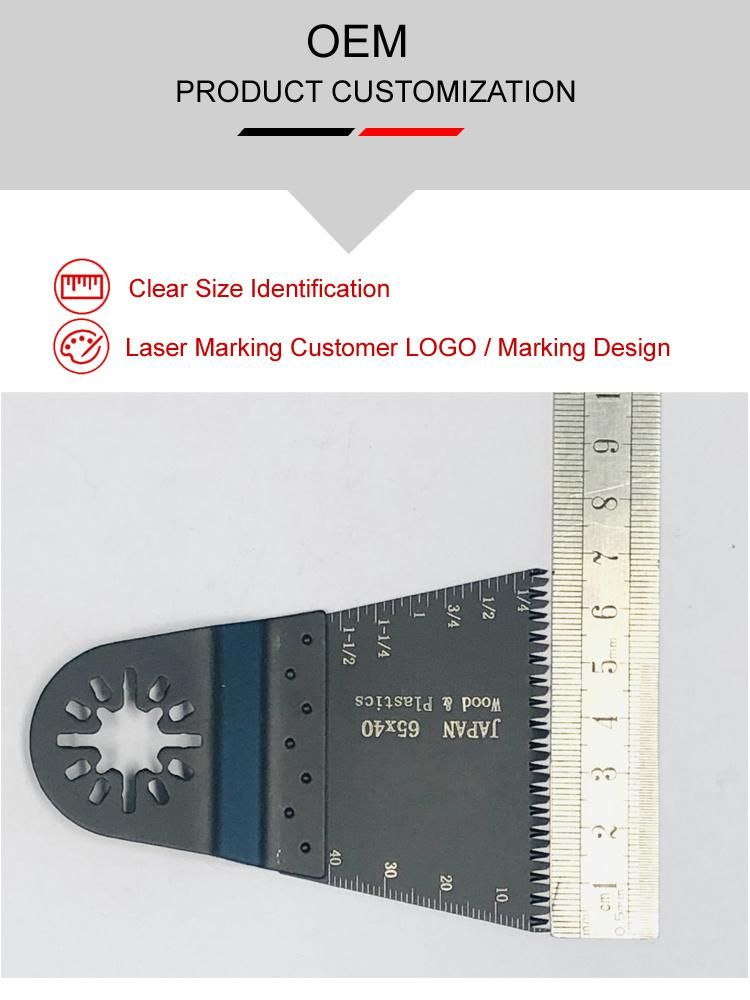 Hot Slaes 65*40mm Janan Oscillating Multi Tool Saw Blades for Wood Plastic Cutting