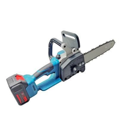 OEM 21V 10 Inch Electric Chain Saw One-Hand Woodworking Lithium Battery Pruning Chainsaw Wood Cutter Cordless Garden, Rechargeable Tool