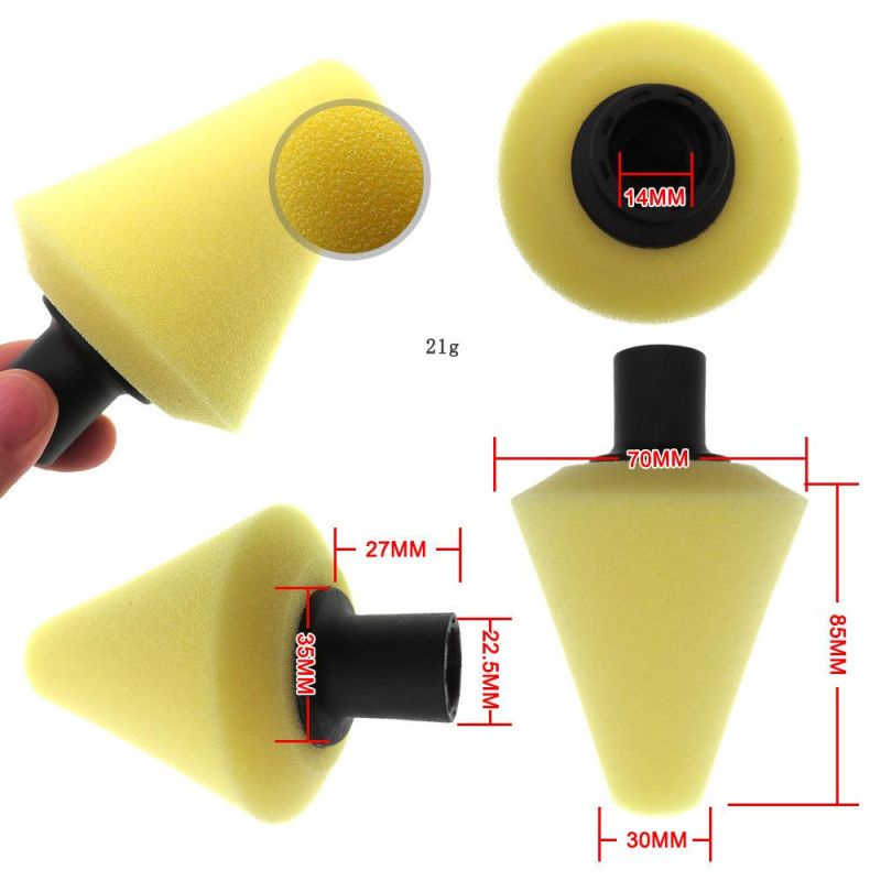 Cross-Border Supply 70mm Chamfering Car Polishing Sponge Waxing Wheel Hub Sponge Brushing Car Sponge Wheel Cleaning