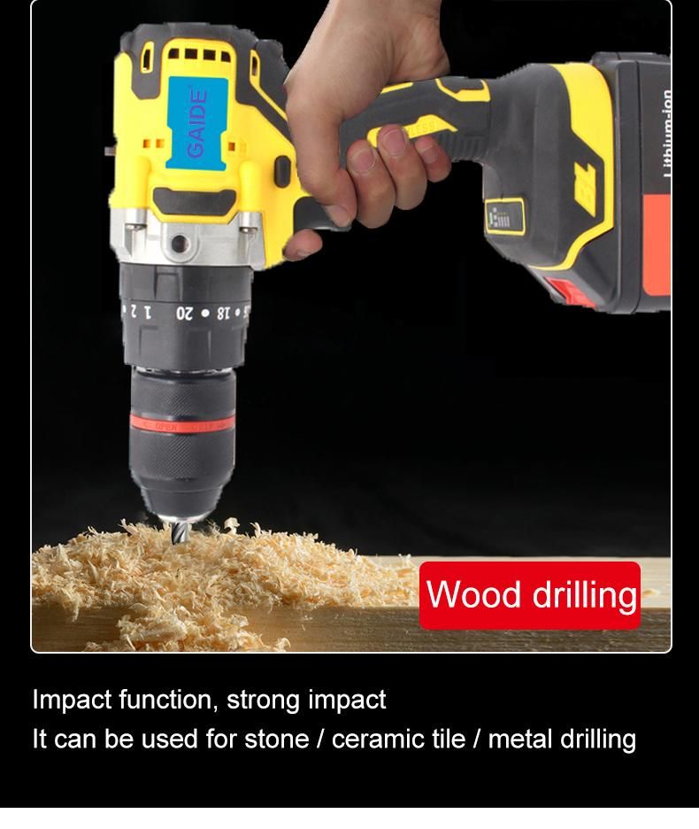 Steel Wood Concrete Impact Drill Brushless Set 21V