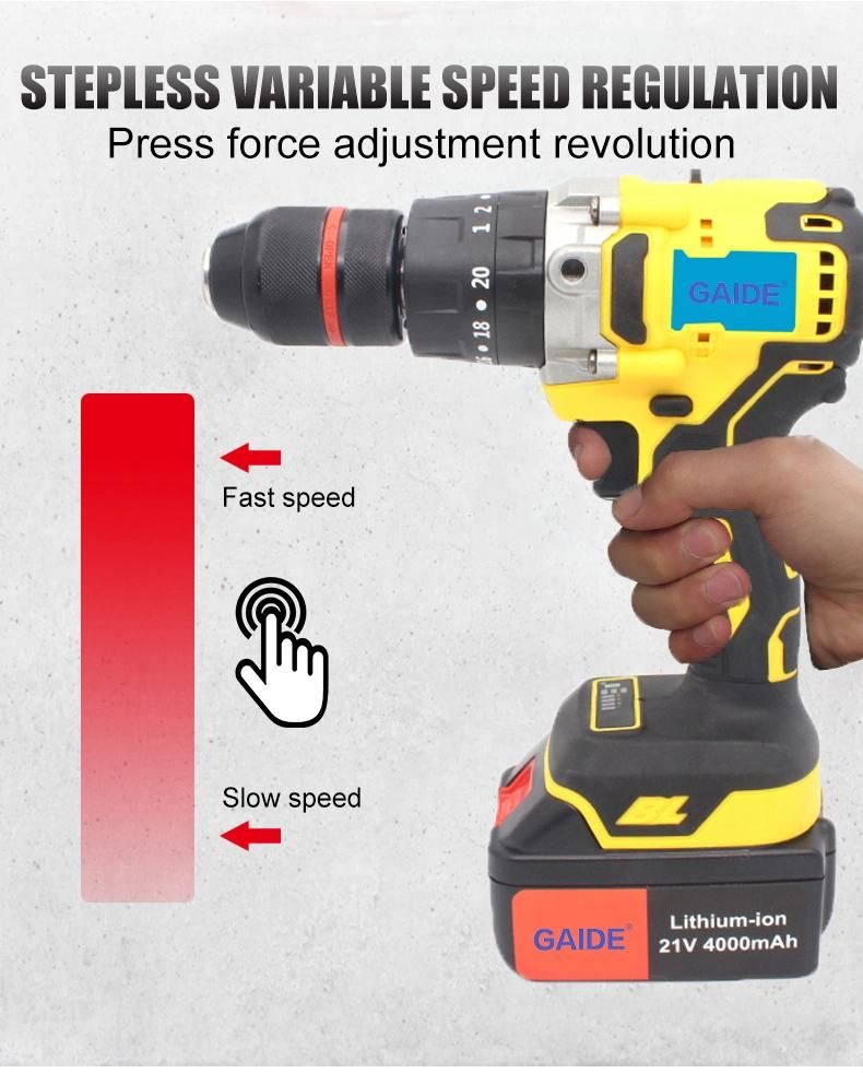 Cordless Impact Drill Brushless with Side Handle 3000mAh