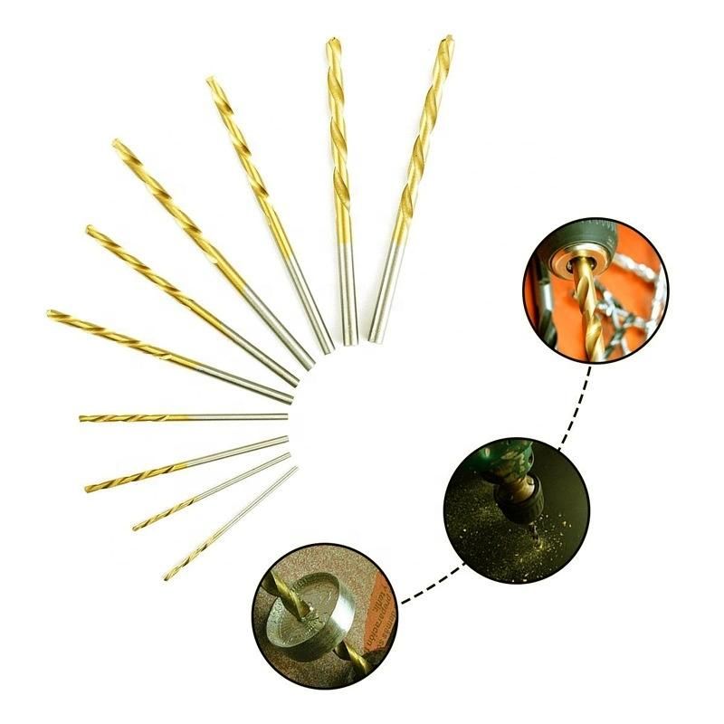 50PCS HSS Twist Drill 1.0/1.5/2.0/2.5/3.0mm Titanium Coated Drill Woodworking Hand Tools Drill Bit Set Straight Shank Electric Drill Bit