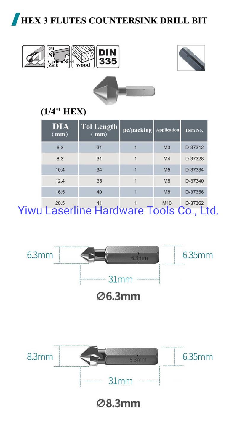 Excellent Performance Original Makita 3 Flutes Countersink Drill Bits for Chamfering Hole