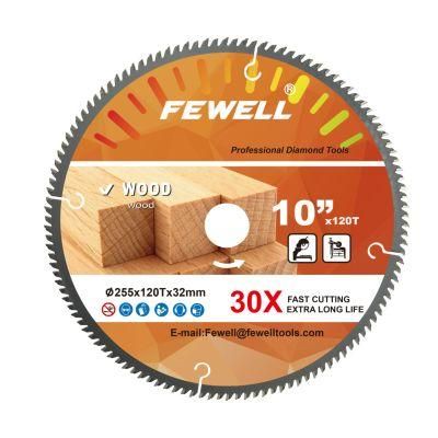 Sharpening 10in 255*120t*32mm Tct Circular Saw Blade for Wood Cutting