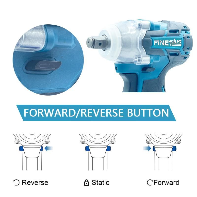 Brushless Cordless Impact Wrench 1/2 Inch 18V Battery