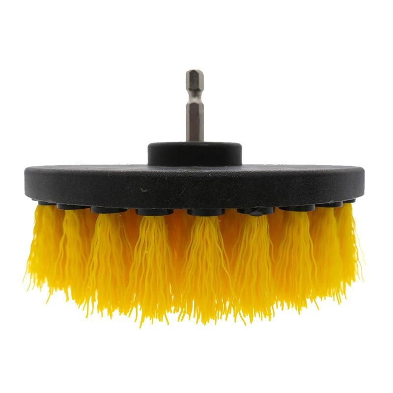 Electric Cleaning Brush 4-Piece Yellow Kitchen Cleaning Brush Car Beauty 2/3.5/4/5 Inch