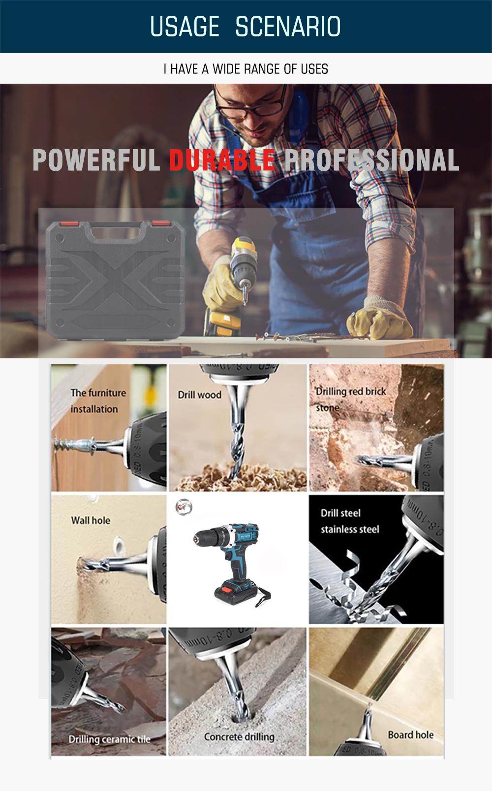 Factory Price Round 21V/5A Behappy Carton 25*29cm China Hammer Drill Brushless Motor E-36666