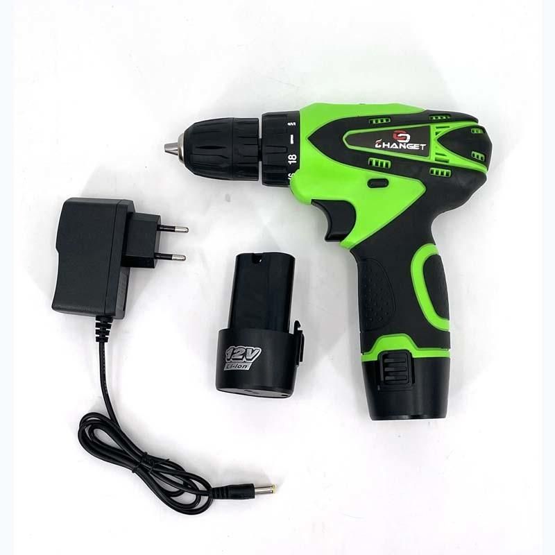 Cg-2013green Double Speed 12V 16.8V 21V Li-on Lithium Battery Professional Manufacturer Hand Rechargeable Forward and Reverse Impact Cordless Drill