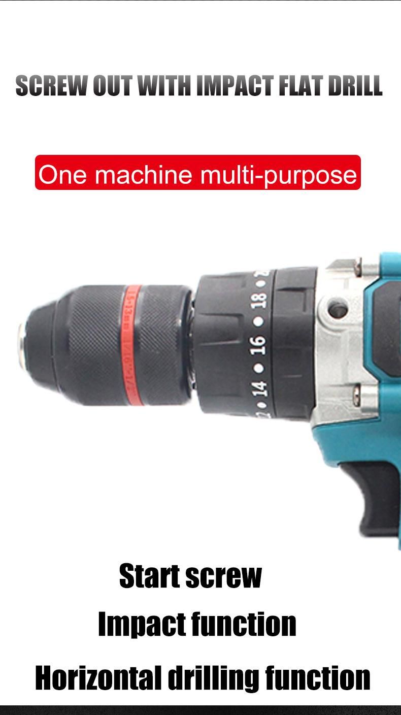 0-13mm Steel Chuck PRO Impact Drill Cordless Set with Suitcase