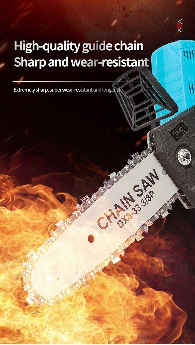 21V Mini Electric Chainsaw Rechargeable 8-Inch Lithium Battery Portable Electric Saw Household One-Handed Christmas Tree