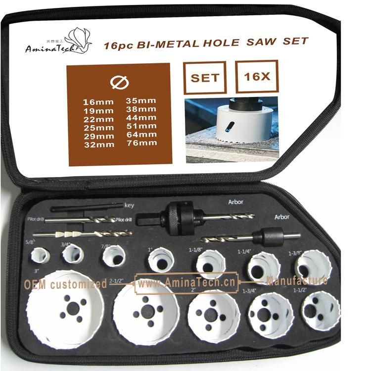 16PC Bi-Metal Hole Saw Set,Power Tools,Drill Bits