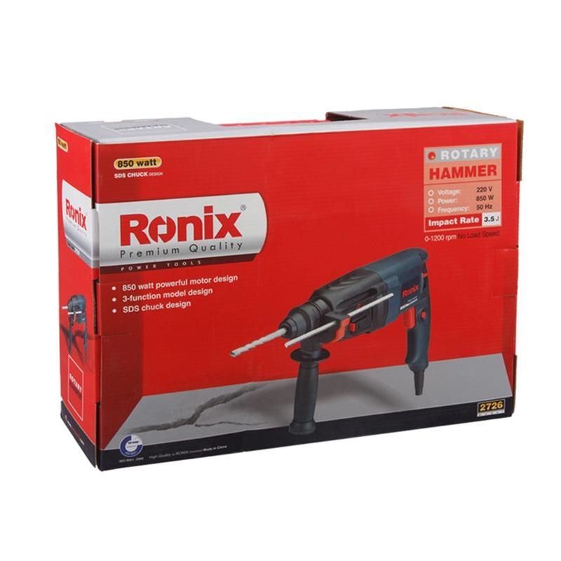 Ronix Hot Sell in Stock Model 2726 Power Tools 26mm 850W Portable Electric SDS Max Rotary Hammer Drills Machine