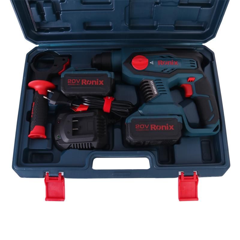 Ronix 20V Model 8910 New Design Portable Brushless Cordless Rotary Hammer Impact Drill Rotary Hammer
