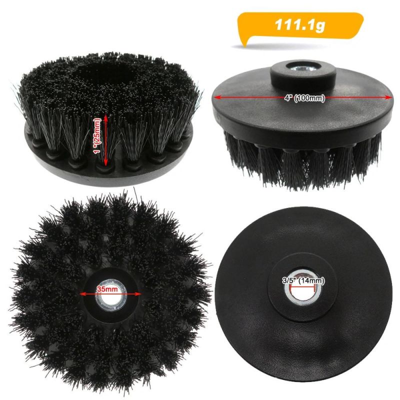4 Inch Hollow Rodless M14-2 Electric Cleaning Brush Black Disc Brush Cleaning Brush
