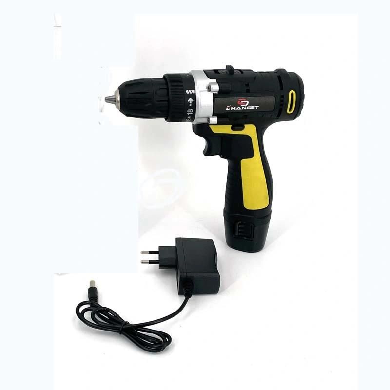 Cg-2004yellow Double Speed 12V 16.8V 21V Li-on Lithium Battery Professional Manufacturer Hand Rechargeable Forward and Reverse Impact Cordless Drill