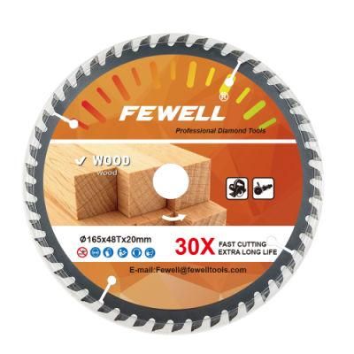 Premium Grade Fast Speed 165*2.0/1.4*48t*20mm Tct Saw Blade for Cutting Wood