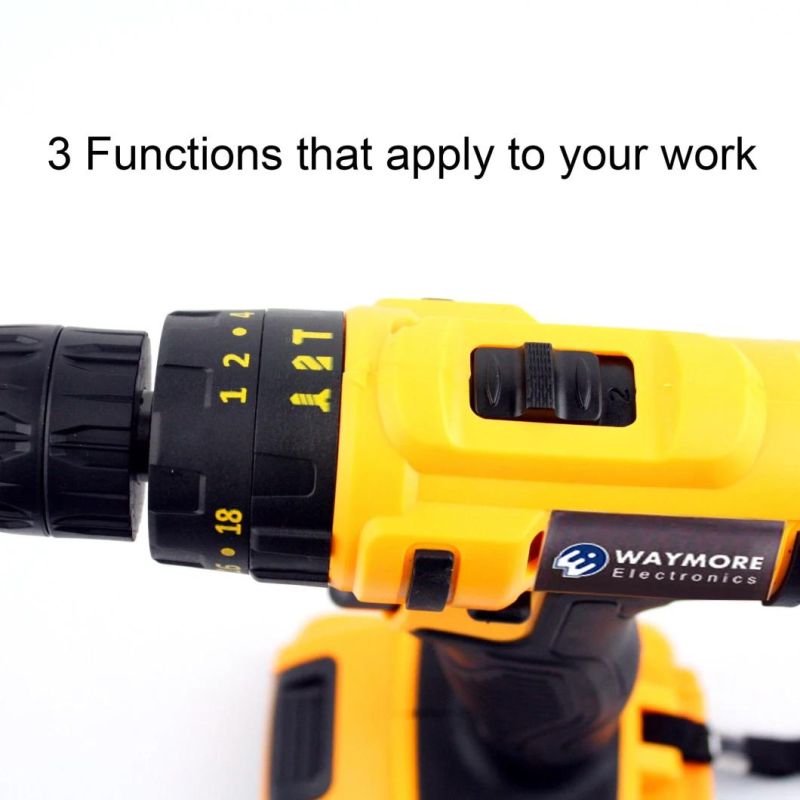 Goldmoon Electirc Combo Drill Power Craft Cordless Portable Tools Wireless Nail Drill Battery 48V Charged Drills